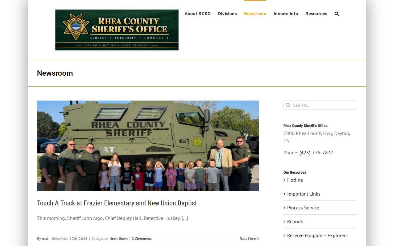 Rhea County active warrant system updates in the Sheriff’s public newsroom