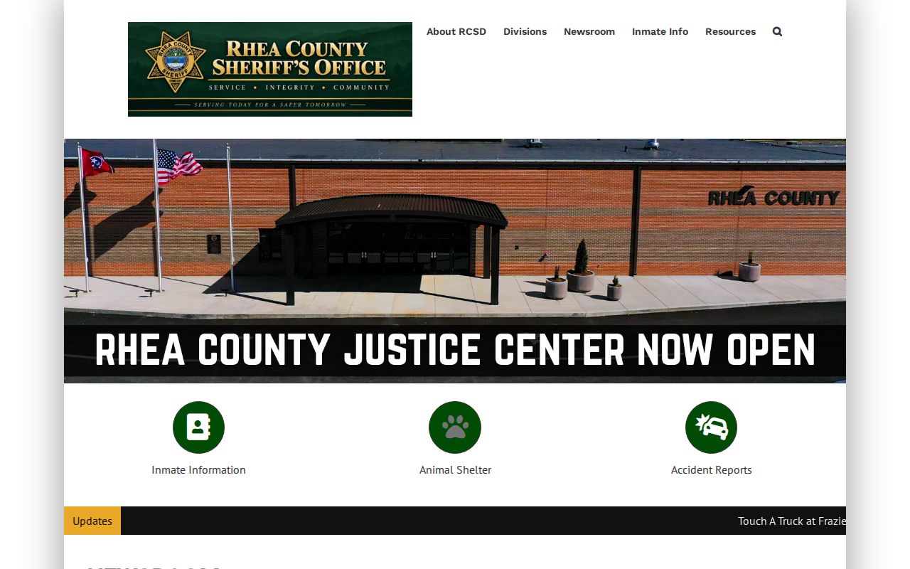Rhea County arrest warrant service information on the Sheriff’s Department site